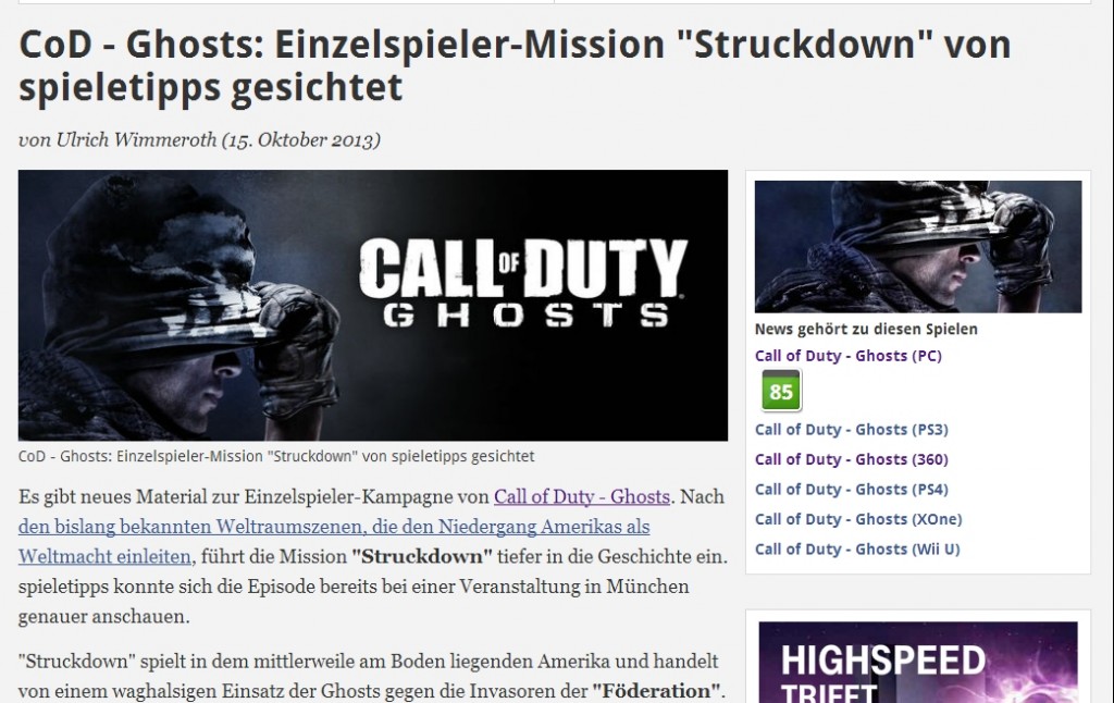 Ulrich Wimmeroth - Call of Duty Ghosts - Struckdown