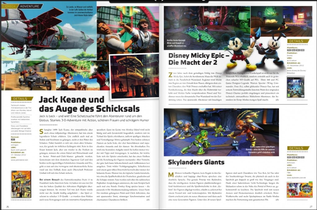 Ulrich Wimmeroth - Jack Keane und das Auge des Schicksals - Skylanders Giants - Disney Micky Epic Die Macht der Zwei