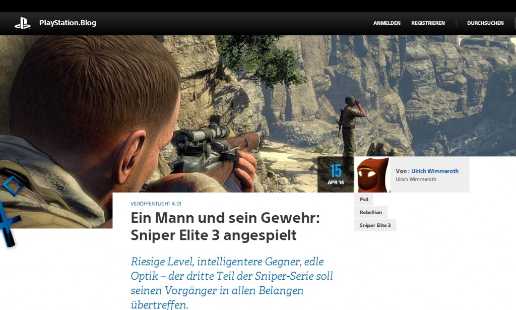 Ulrich Wimmeroth - Sniper Elite 3 - Preview - playstation Blog