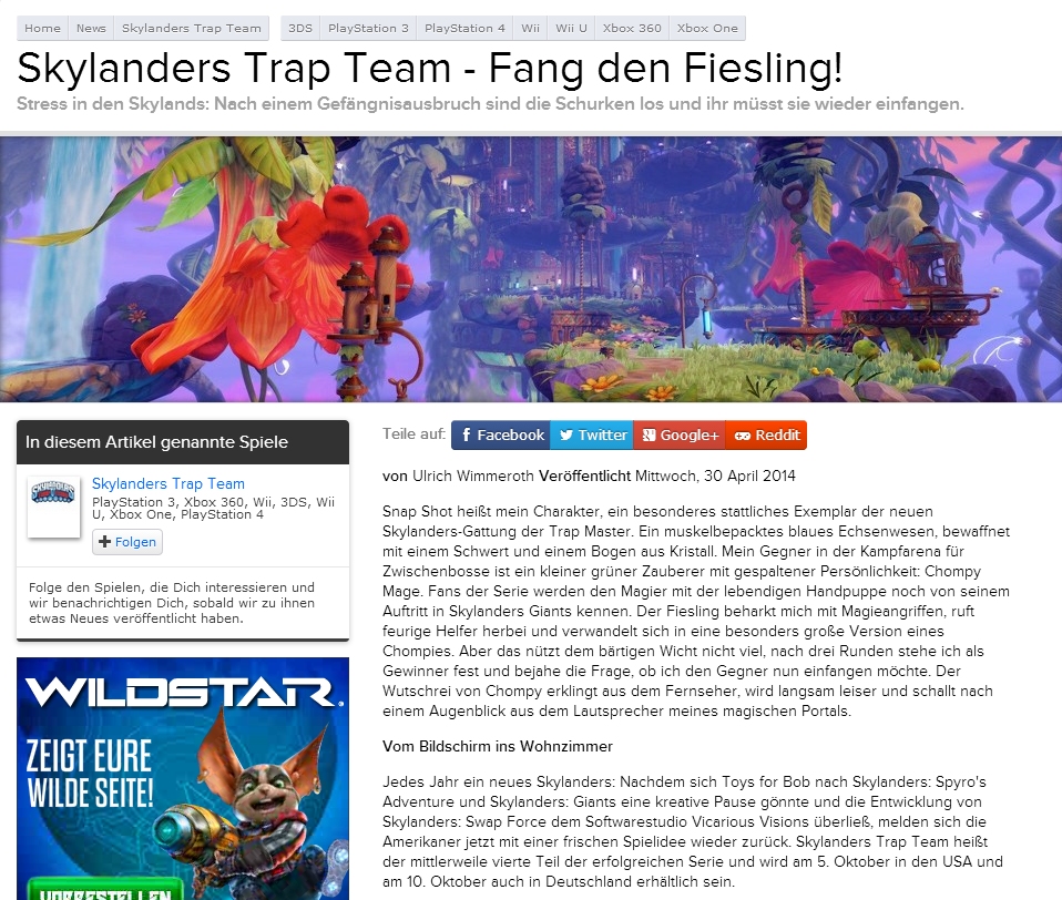 Ulrich Wimmeroth - Skylanders Trap Team - Fang den Fiesling
