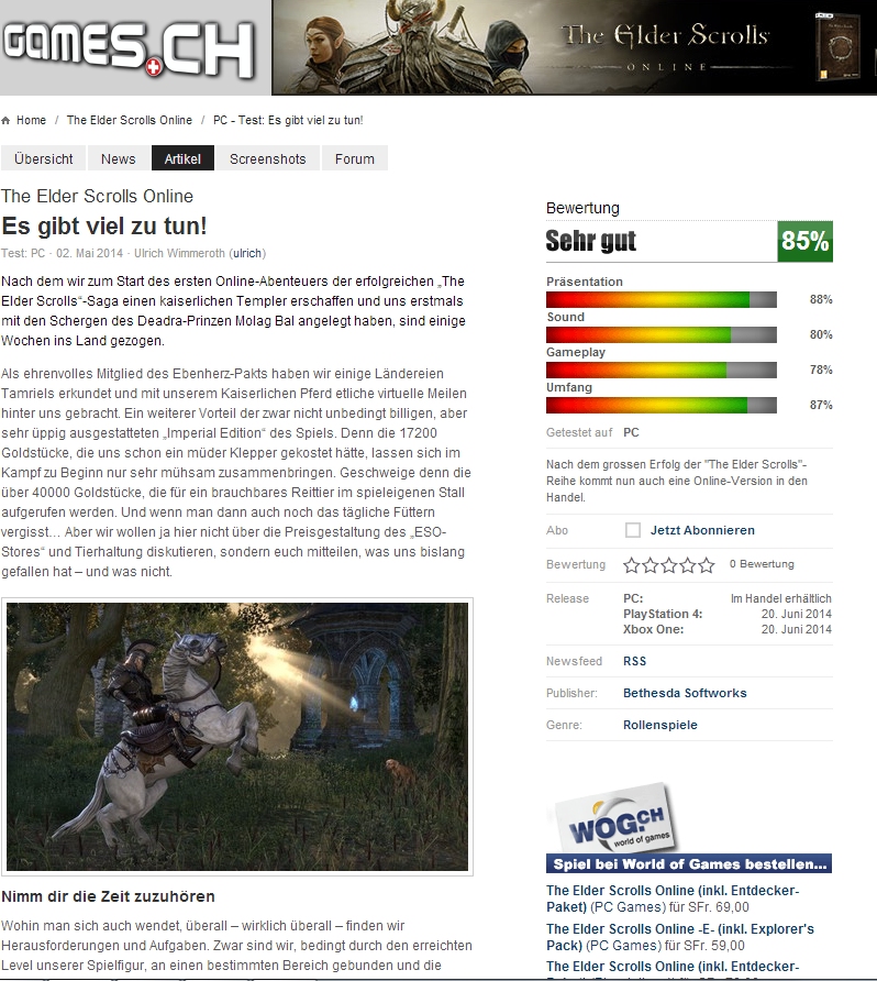 Ulrich Wimmeroth - The Elder Scrolls Online - Test - Review