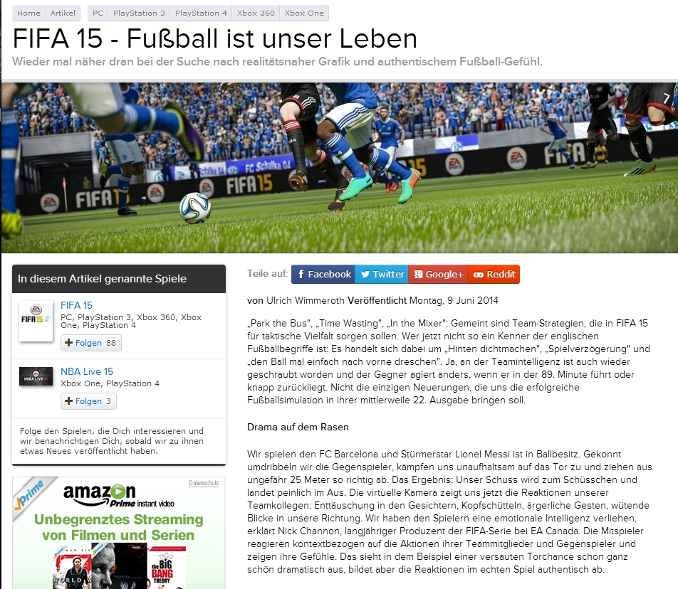 Ulrich Wimmeroth - FIFA 15 Vorschau eurogamer.de