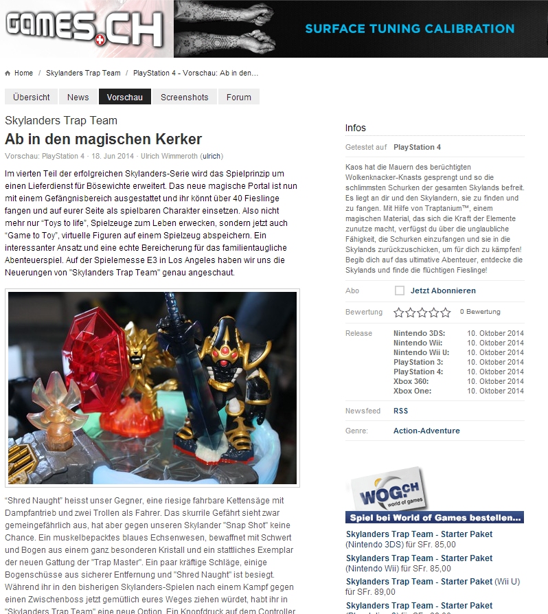 Ulrich Wimmeroth - Skylanders Trap Team - Preview - games.ch