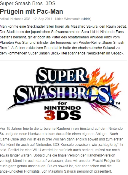 Ulrich Wimmeroth - Super Smash Bors Special