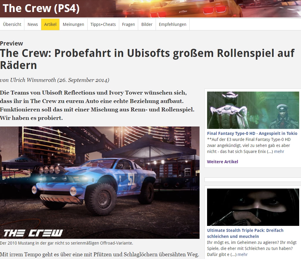 Ulrich Wimmeroth - The Crew - Rollenspiel auf Raedern - spieletipps.de