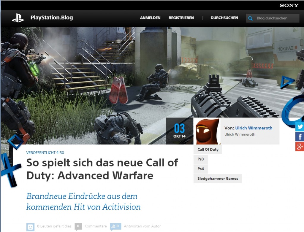 Ulich Wimmeroth - Call of Duty Advanced Warfare - Playstation Blog