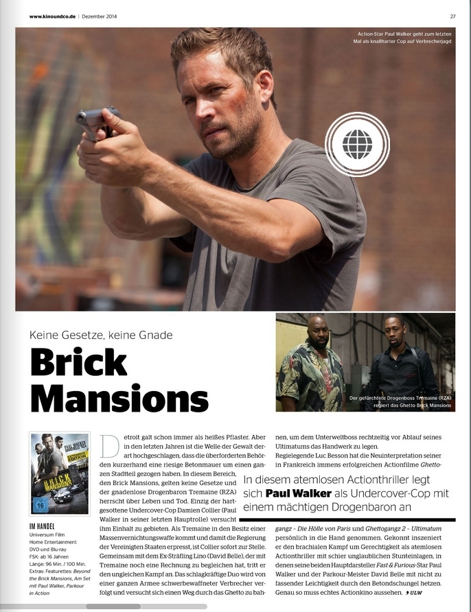 Ulrich Wimmeroth - Brick Mansions - Kino und co