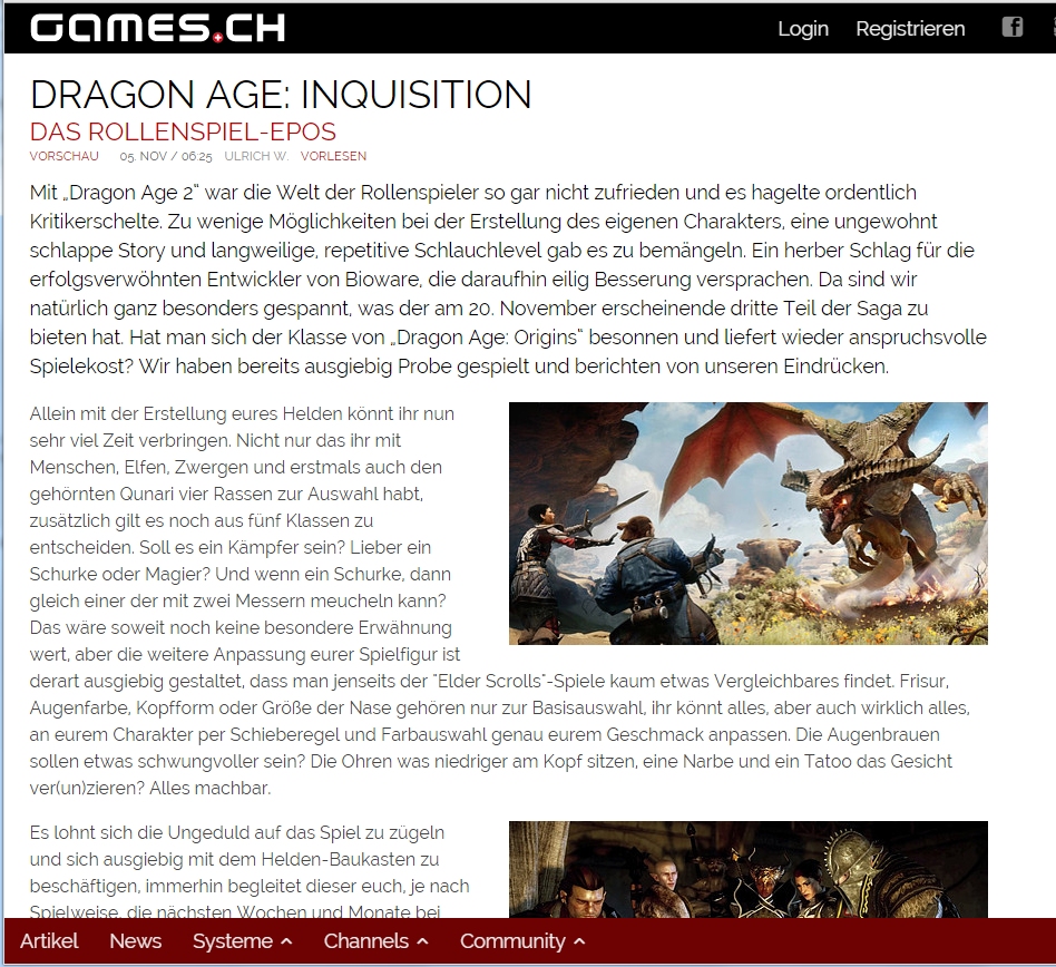 Ulrich Wimmeroth - Dragon Age Inquisition - games.ch