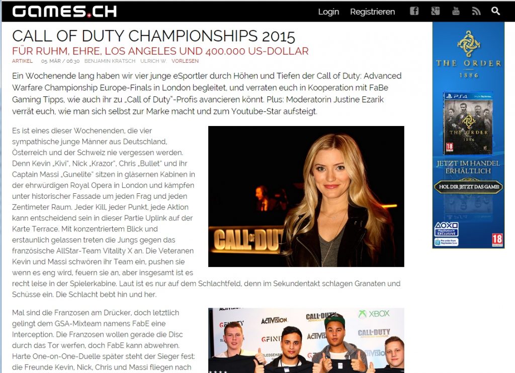 Ulrich Wimmeroth - Call of Duty european championship 2015 - games_ch