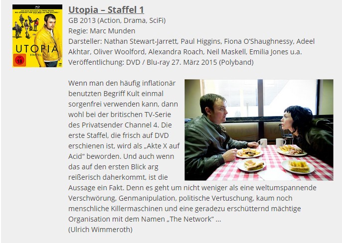 Ulrich Wimmeroth - Utopia Staffel 1 - Filmabriss