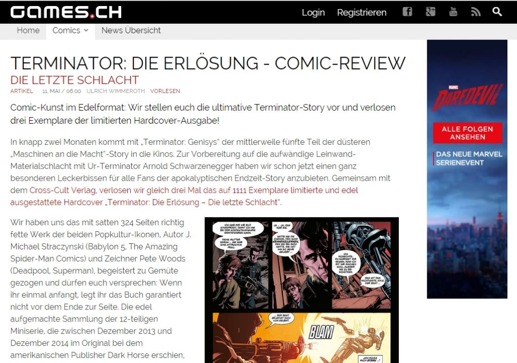 Ulrich Wimmeroth - Comic Review - Terminator Die Erloesung