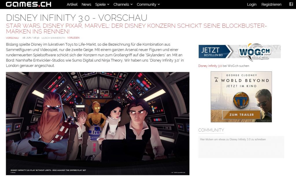 Ulrich Wimmeroth - Disney Infinity 3.0 Vorschau 1 - games.ch