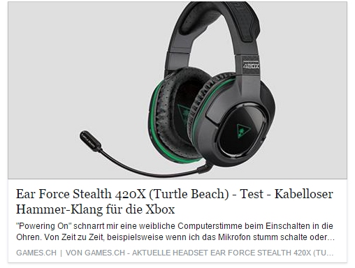 Ulrich Wimmeroth - Turtle Beach Headset 420X - games.ch