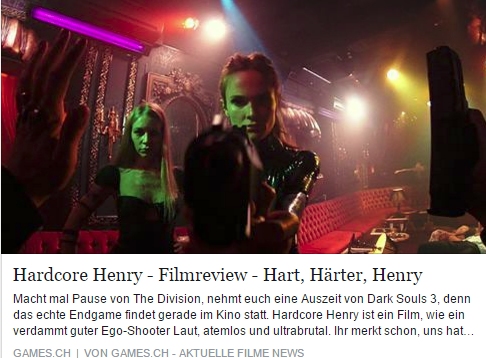 Hardcore Henry - Filmkritik - Ulrich Wimmeroth - games.ch