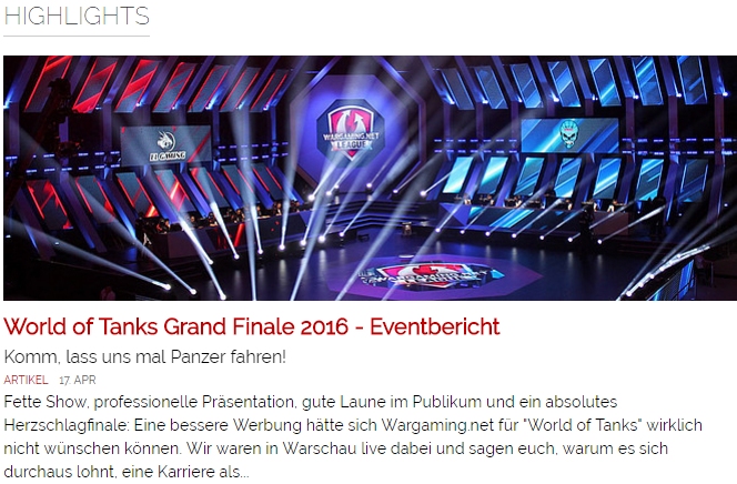 World of Tanks Gand Finale 2016 - Eventbericht - Ulrich Wimmeroth - games.ch