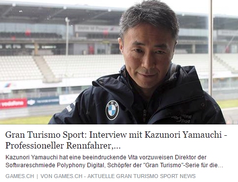 Ulrich Wimmeroth - GT Sport - Interview mit Kazunori Yamauchi - games.ch