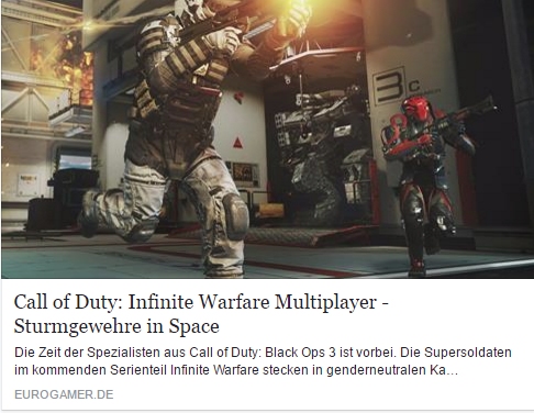 Eurogamer.de - Call of Duty Infinite Warfare - Ulrich Wimmeroth