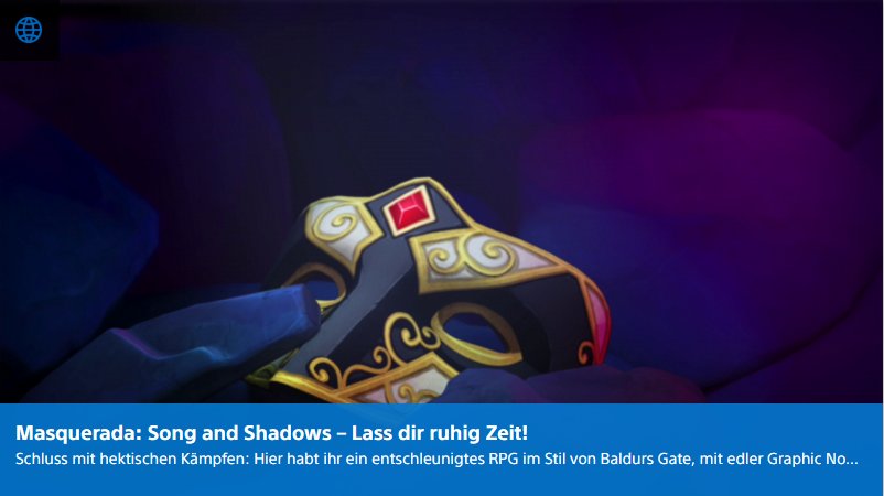 Playstation Digital - Masquerada Song and Shadows - Ulrich Wimmeroth