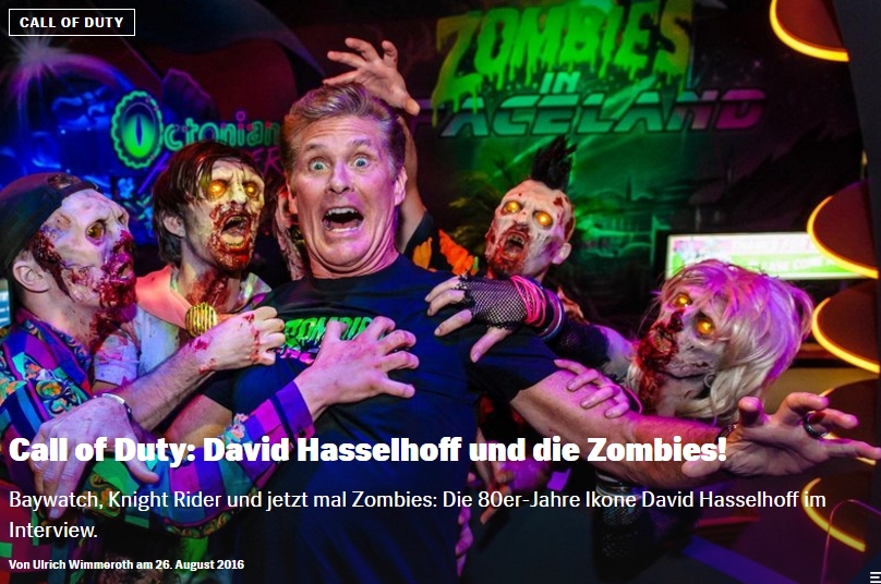 Red Bull Games - Call of Duty Zombies in Spaceland - David Hasselhoff Interview - Ulrich Wimmeroth
