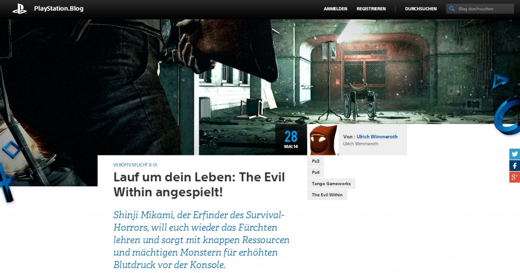 Ulrich Wimmeroth - The Evil Within - angespielt - PlayStation.blog