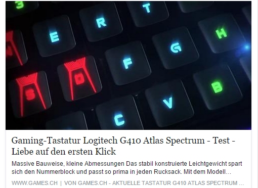 Ulrich Wimmeroth - Logitech G410 Atlas Spectrum Test - games.ch