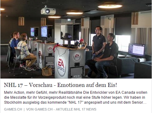 Games.ch - NHL 17 angespielt - Ulrich Wimmeroth